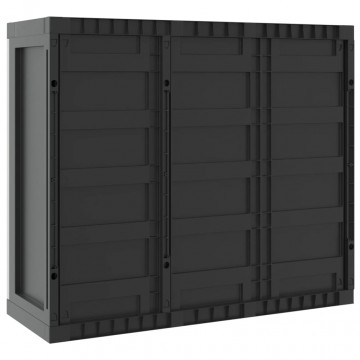 Dulap depozitare de exterior, gri și negru, 97x37x85 cm, PP - Img 5