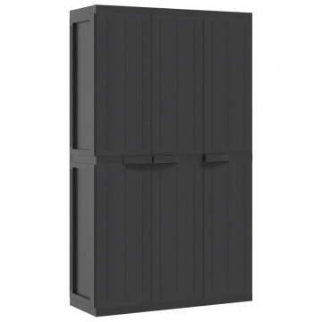 Dulap depozitare de exterior, negru, 97x37x165 cm, PP - Img 2