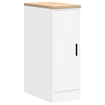 Dulap depozitare garaj alb 30x51x85 cm lemn masiv de pin - Img 2