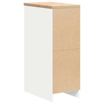 Dulap depozitare garaj alb 30x51x85 cm lemn masiv de pin - Img 6