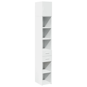 Dulap depozitare slim alb 30x42,5x225 cm lemn prelucrat - Img 2