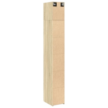 Dulap depozitare slim stejar sonoma 30x42,5x225cm lemn compozit - Img 7