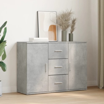Dulap, gri beton, 90,5x29,5x65 cm, lemn prelucrat - Img 3
