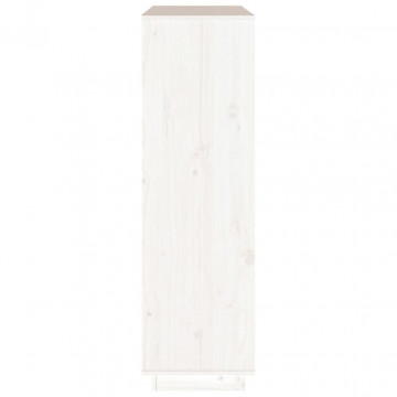 Dulap înalt, alb, 110,5x35x117 cm, lemn masiv de pin - Img 4