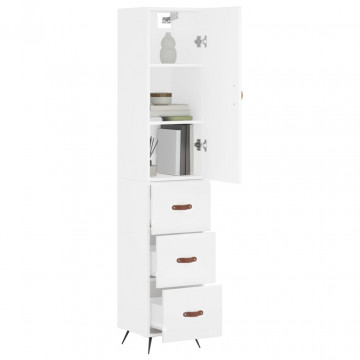Dulap înalt, alb, 34,5x34x180 cm, lemn prelucrat - Img 3