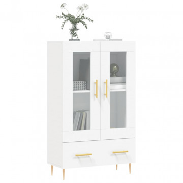 Dulap înalt, alb, 69,5x31x115 cm, lemn prelucrat - Img 3