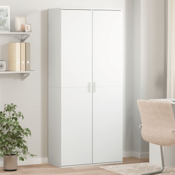 Dulap înalt, alb, 80x35x180 cm, lemn prelucrat - Img 1