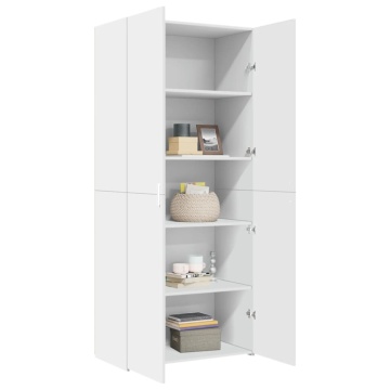 Dulap înalt, alb, 80x42,5x185 cm, lemn prelucrat - Img 3