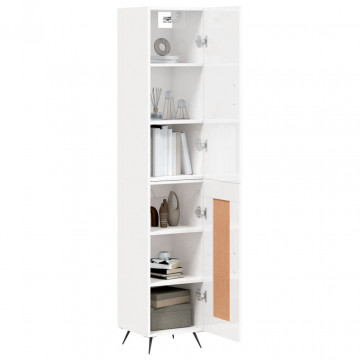 Dulap înalt, alb extralucios, 34,5x34x180 cm, lemn prelucrat - Img 3