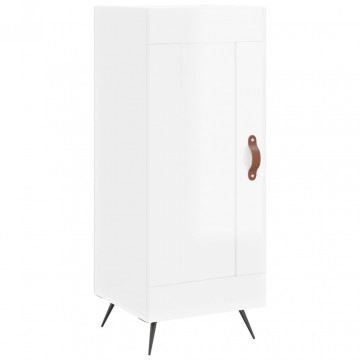 Dulap înalt, alb extralucios, 34,5x34x180 cm, lemn prelucrat - Img 6