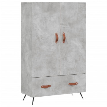 Dulap înalt, gri beton, 69,5x31x115 cm, lemn compozit - Img 2