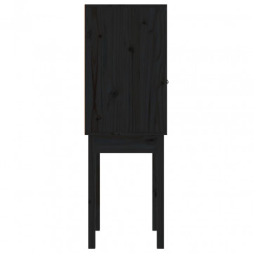 Dulap înalt, negru, 60x40x120 cm, lemn masiv de pin - Img 6