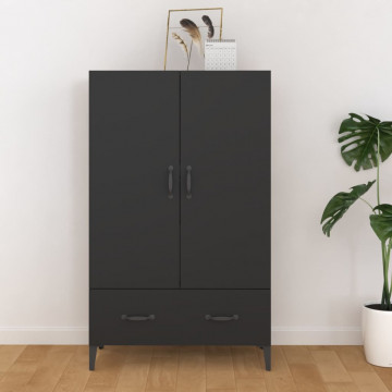 Dulap înalt, negru, 70x31x115 cm, lemn prelucrat - Img 1