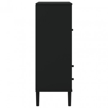 Dulap înalt SENJA aspect ratan negru, 90x40x112cm - Img 6
