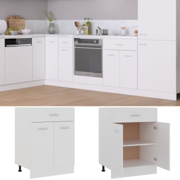 Dulap inferior cu sertar, alb, 60x46x81,5 cm, lemn prelucrat - Img 2