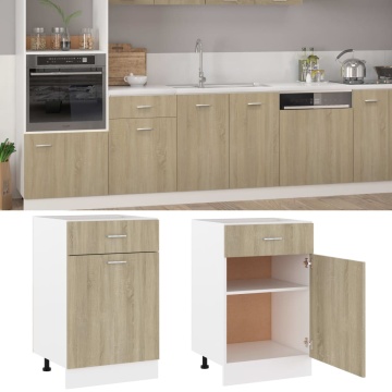 Dulap inferior cu sertar, stejar Sonoma, 50x46x81,5 cm, lemn - Img 2