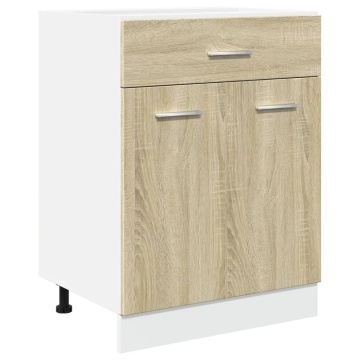 Dulap inferior cu sertar, stejar Sonoma, 60 x 46 x 81,5 cm, PAL - Img 2