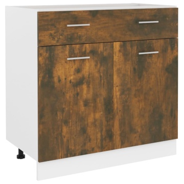 Dulap inferior de chiuvetă, stejar fumuriu, 80x46x81,5 cm, lemn - Img 1