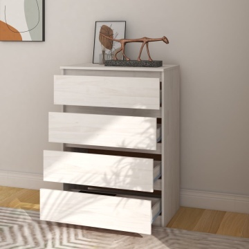 Dulap lateral, alb, 60x36x84 cm, lemn masiv de pin - Img 6