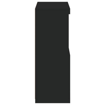 Dulap lateral cu lumini LED, negru, lemn prelucrat - Img 7