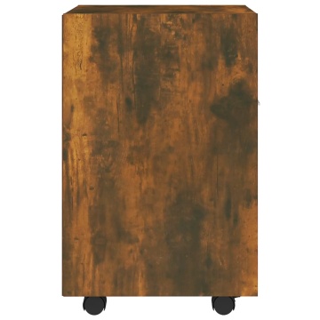 Dulap lateral cu roți stejar afumat 33x38x60 cm lemn prelucrat - Img 4