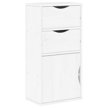 Dulap lateral cu sertare ODDA alb 40x24x79 cm lemn masiv de pin - Img 2