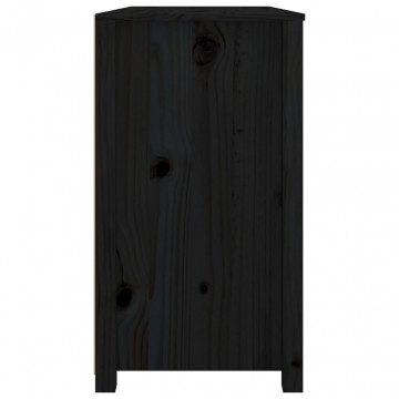 Dulap lateral, negru, 100x40x72 cm, lemn masiv de pin - Img 8