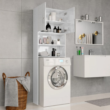 Dulap mașina de spălat, alb extralucios, 64x25,5x190 cm - Img 3