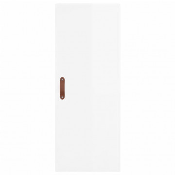 Dulap montat pe perete, alb extralucios, 34,5x34x90 cm - Img 5