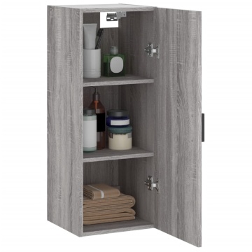 Dulap montat pe perete, gri sonoma, 34,5x34x90 cm - Img 8