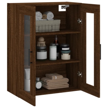Dulap montat pe perete, stejar maro, 69,5x34x90 cm - Img 8