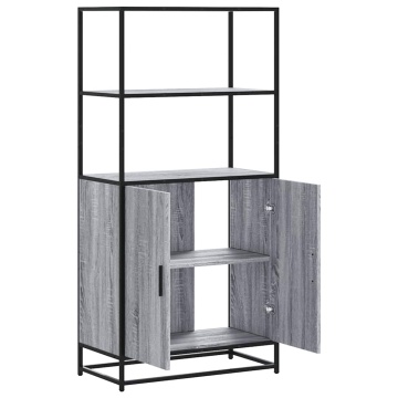 Dulap nalt gri Sonoma 68x35x139 cm lemn prelucrat - Img 6