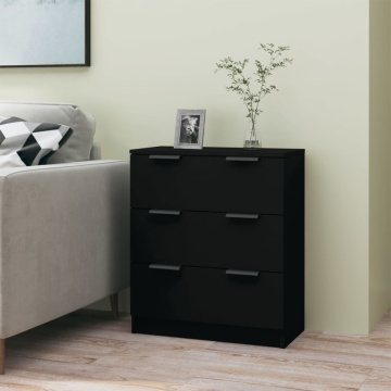Dulap, negru, 60x30x70 cm, lemn prelucrat - Img 1