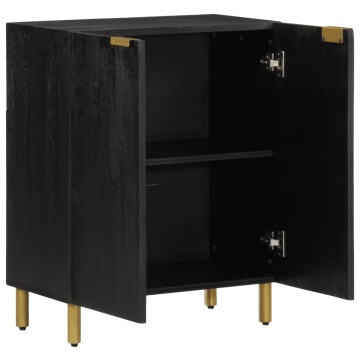 Dulap, negru, 60x33x75 cm, lemn prelucrat - Img 2