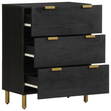 Dulap, negru, 60x33x75 cm, lemn prelucrat - Img 2
