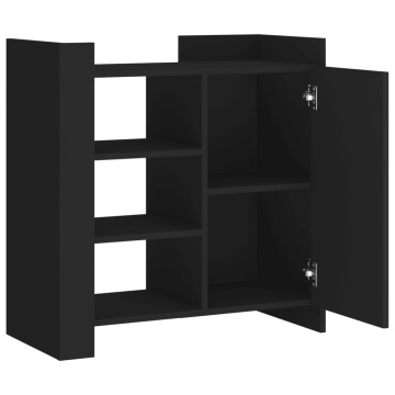 Dulap, negru, 73,5x35x75 cm, lemn prelucrat - Img 6