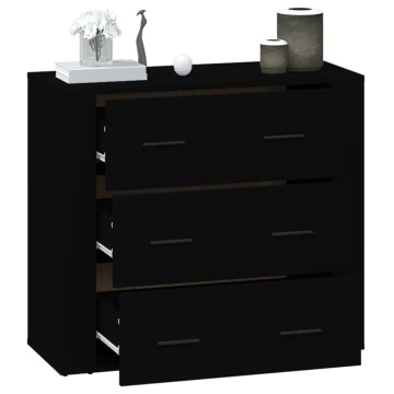 Dulap, negru, 80x33x70 cm, lemn prelucrat - Img 7