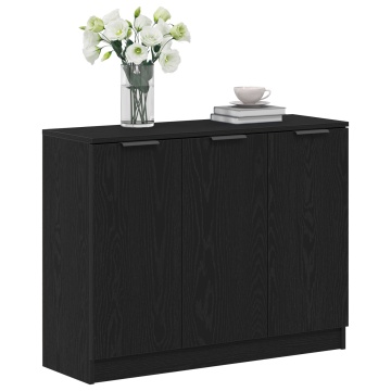 Dulap negru din stejar 90,5x30x70 cm din lemn stratificat - Img 3