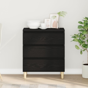 Dulap Negru Stejar 60x35x70 cm Lemn prelucrat - Img 4
