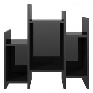 Dulap noptieră, negru extralucios, 60x26x60 cm, PAL - Img 8