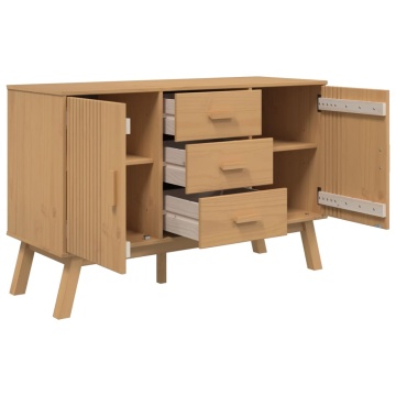 Dulap OLDEN, maro, 114x43x73,5 cm, lemn masiv pin - Img 6