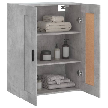 Dulap pe perete, gri beton, 69,5x34x90 cm, lemn prelucrat - Img 8