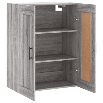 Dulap pe perete, sonoma gri, 69,5x34x90 cm, lemn prelucrat - Img 5