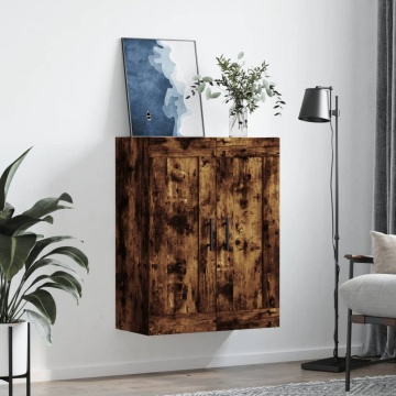 Dulap pe perete, stejar afumat, 69,5x34x90 cm, lemn prelucrat - Img 3