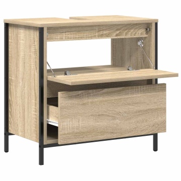 Dulap pentru baie cu sertare Stejar Sonoma 60x34,5x60 cm - Img 8