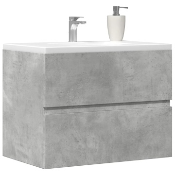 Dulap pentru baie, gri beton, 60x38,5x45 cm, lemn prelucrat - Img 1