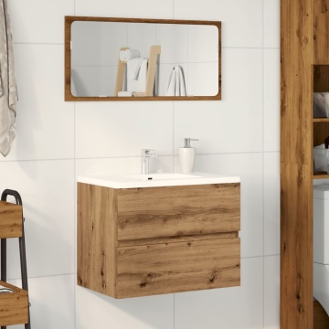 Dulap pentru baie stejar artizanal 60x38,5x45 cm lemn prelucrat - Img 3