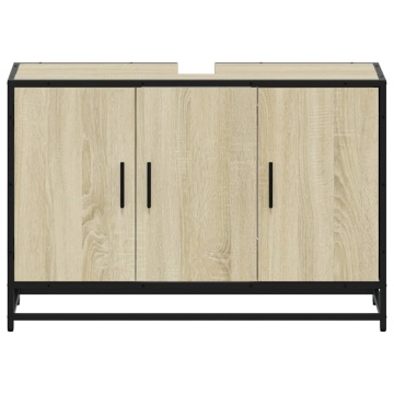 Dulap pentru chiuveta de baie stejar Sonoma 90x33x60 cm lemn - Img 8