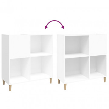 Dulap pentru discuri, alb, 84,5x38x89 cm, lemn compozit - Img 6