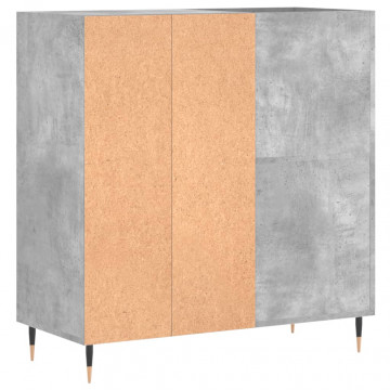 Dulap pentru discuri gri beton 84,5x38x89 cm lemn compozit - Img 5